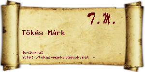 Tőkés Márk névjegykártya